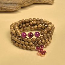 Vòng tay trầm hương -8li tốc vườn 108 hạt – Tứ Diệp An Nhiên