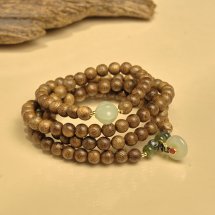Vòng tay trầm hương – 8li tốc vườn 108 hạt – Kim Khánh Ngân Vượng