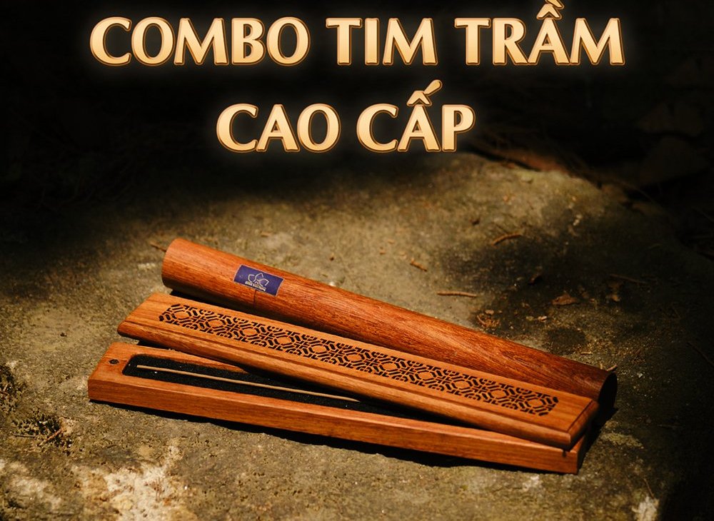 Bộ hộp quà tim trầm thư giãn DANA, Gỗ Hương