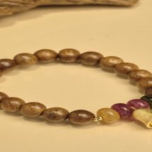 Vòng tay Trầm Hương, Trầm tốc vườn tròn đơn đan dây mix charm 8li, theo mệnh phong thủy 