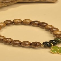 Vòng tay Trầm Hương, Trầm tốc vườn tròn đơn đan dây mix charm 8li, theo mệnh phong thủy 