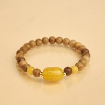 Vòng tay trầm hương -Trầm tự nhiên Việt Nam – phối lu đá bát nhã tâm kinh