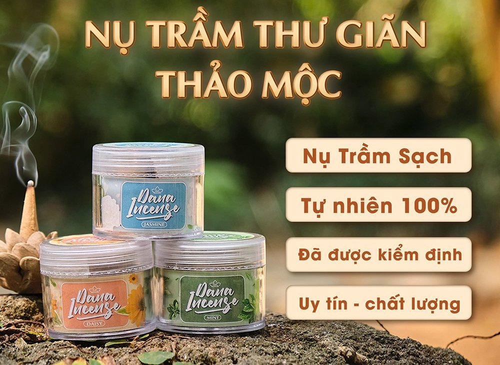 combo nụ trầm thư giãn thảo mộc 4 mùa cúc-nhài-trầm-bạc hà Dana buds