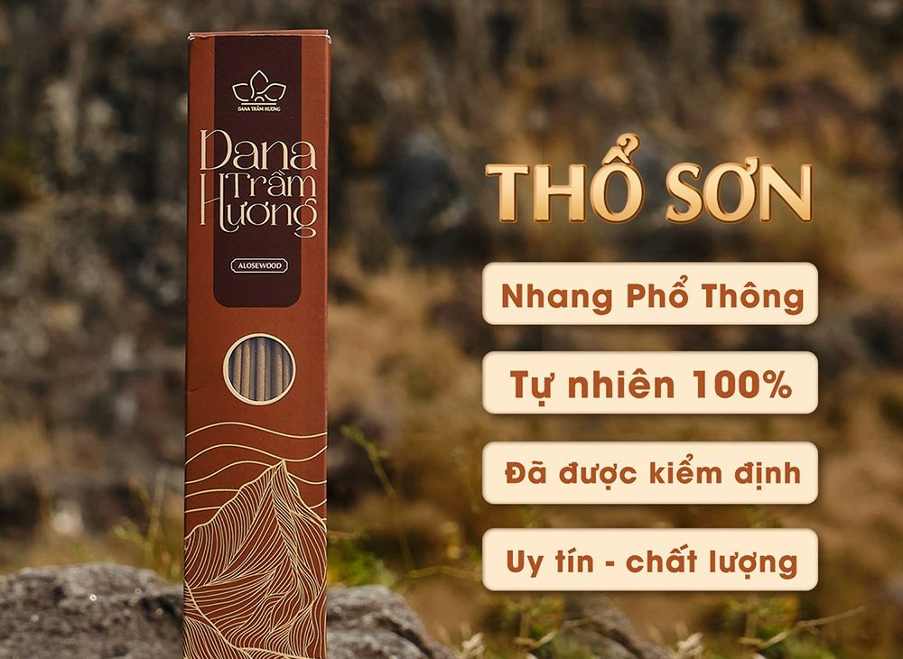 Nhang Trầm Thổ Sơn DANA, loại phổ thông nhang sạch 30cm, hộp 100gr