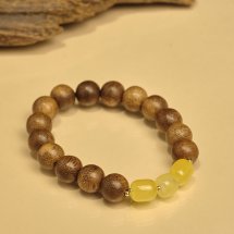 Vòng tay Trầm Hương, Trầm tốc vườn tròn mix charm mã não và đá lu thống khắc tâm kinh 10li, theo mệnh phong thủy 