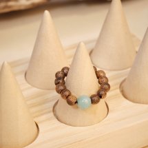 Nhẫn Trầm Hương Tốc Vườn – Phối Đá Ngọc Tài Lộc