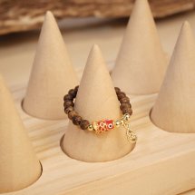 Nhẫn Trầm Hương, Trầm Tự Nhiên Treo Charm May Mắn Dana Trầm Hương