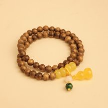 Vòng tay DANA Trầm Hương, Trầm tốc vườn 6li phối charm đá Phát Lộc An Xanh, 2 vòng
