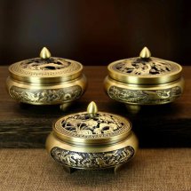 Lư Đồng 3 Chân Họa Tiết
