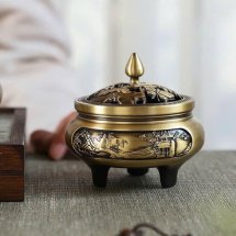 Lư Đồng 3 Chân Họa Tiết