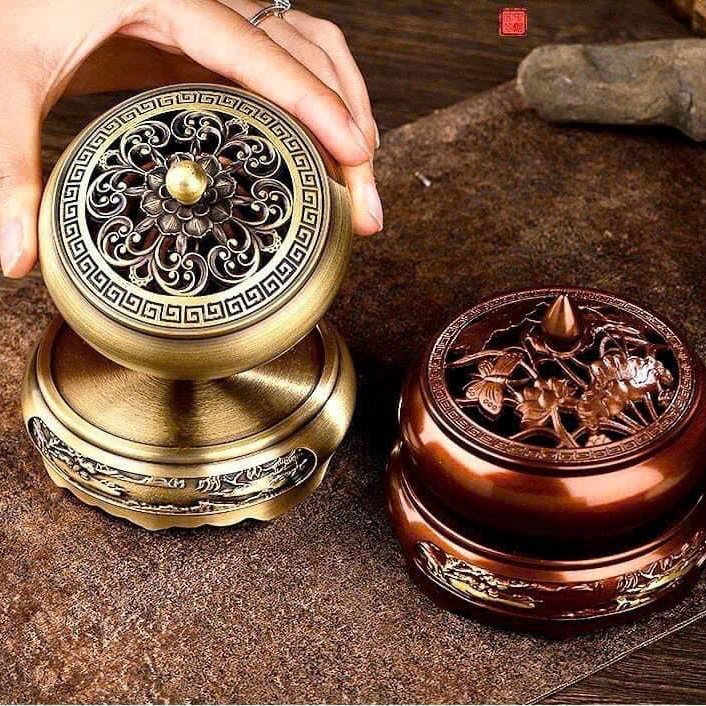 Lư Đồng 3 Chân Không Họa Tiết