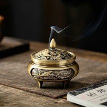 Lư Đồng 3 Chân Họa Tiết